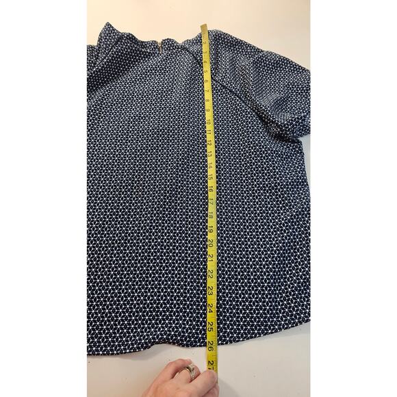 CJ banks geometric 1X plus size top blue black career casual relaxed fit EUC - Picture 7 of 7